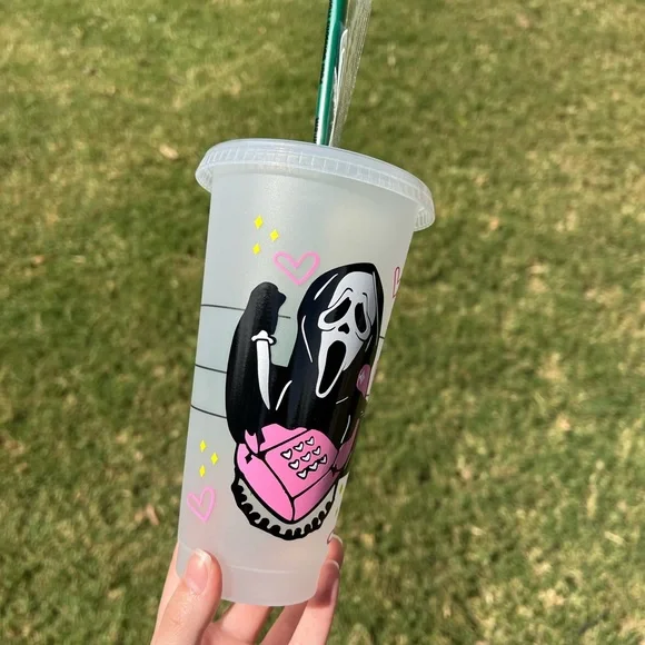 Scream ghost face💕designed Starbucks reusable venti cold cup - Picture 3 of 3